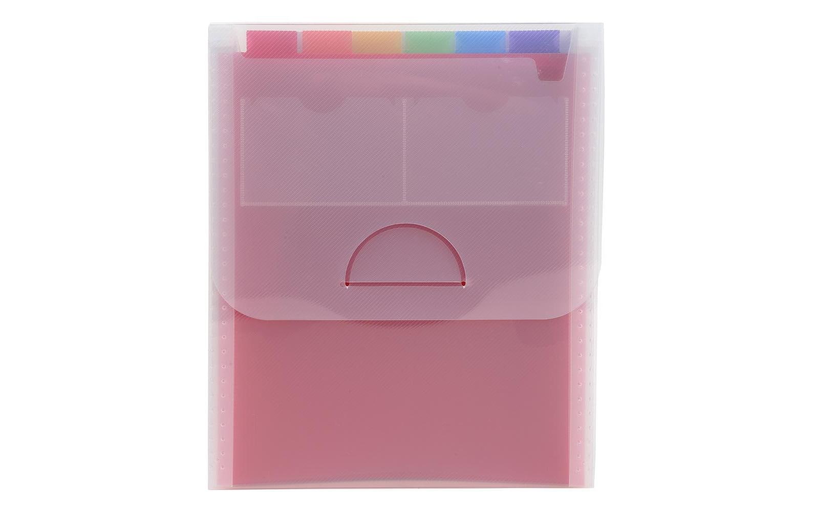 Exacompta Fächermappe Crystal A4 – 6 Fächer, Klappe, Polypropylen (PP), transparent, bis 200 Blatt