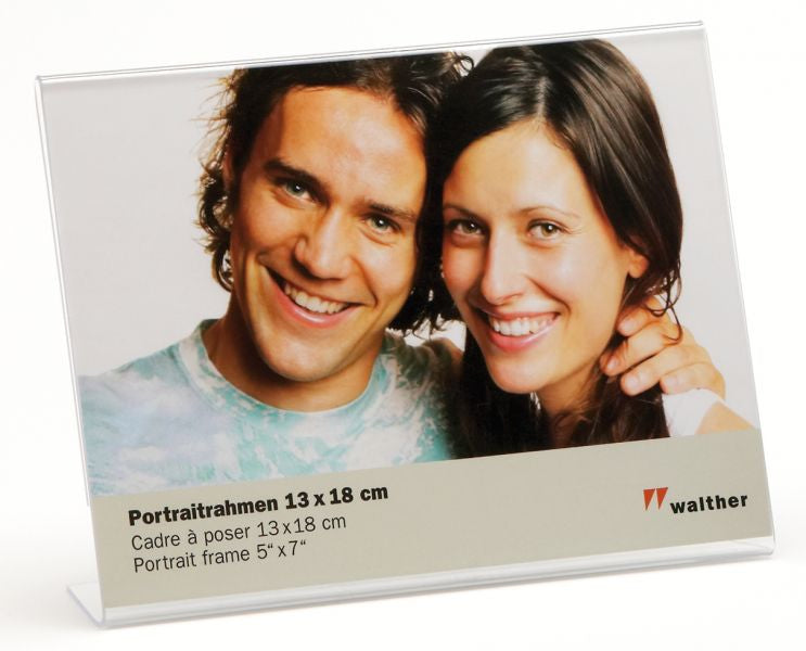 Walther Design Bilderrahmen, Acryl, transparent, 18 × 13 cm, recyclingfähig – eco:plus