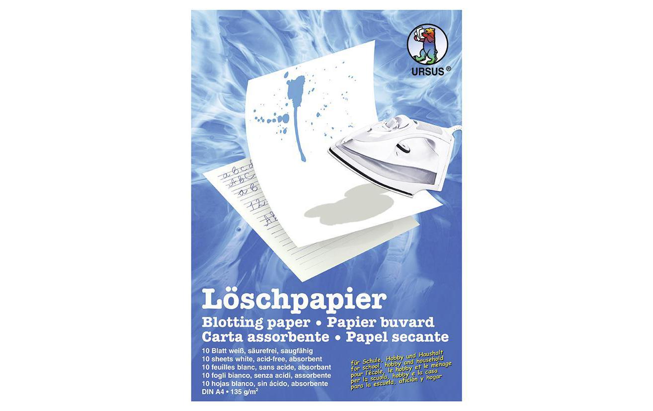 URSUS Löschpapier A4 – 135 g/m², 10 Blatt, weiss