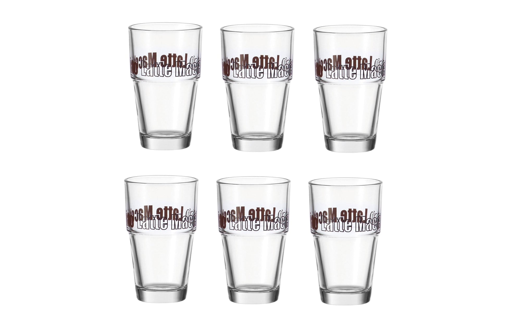 Leonardo Solo Latte Macchiato Glas – 0,41 l, transparent, spülmaschinenfest, 6 Stück