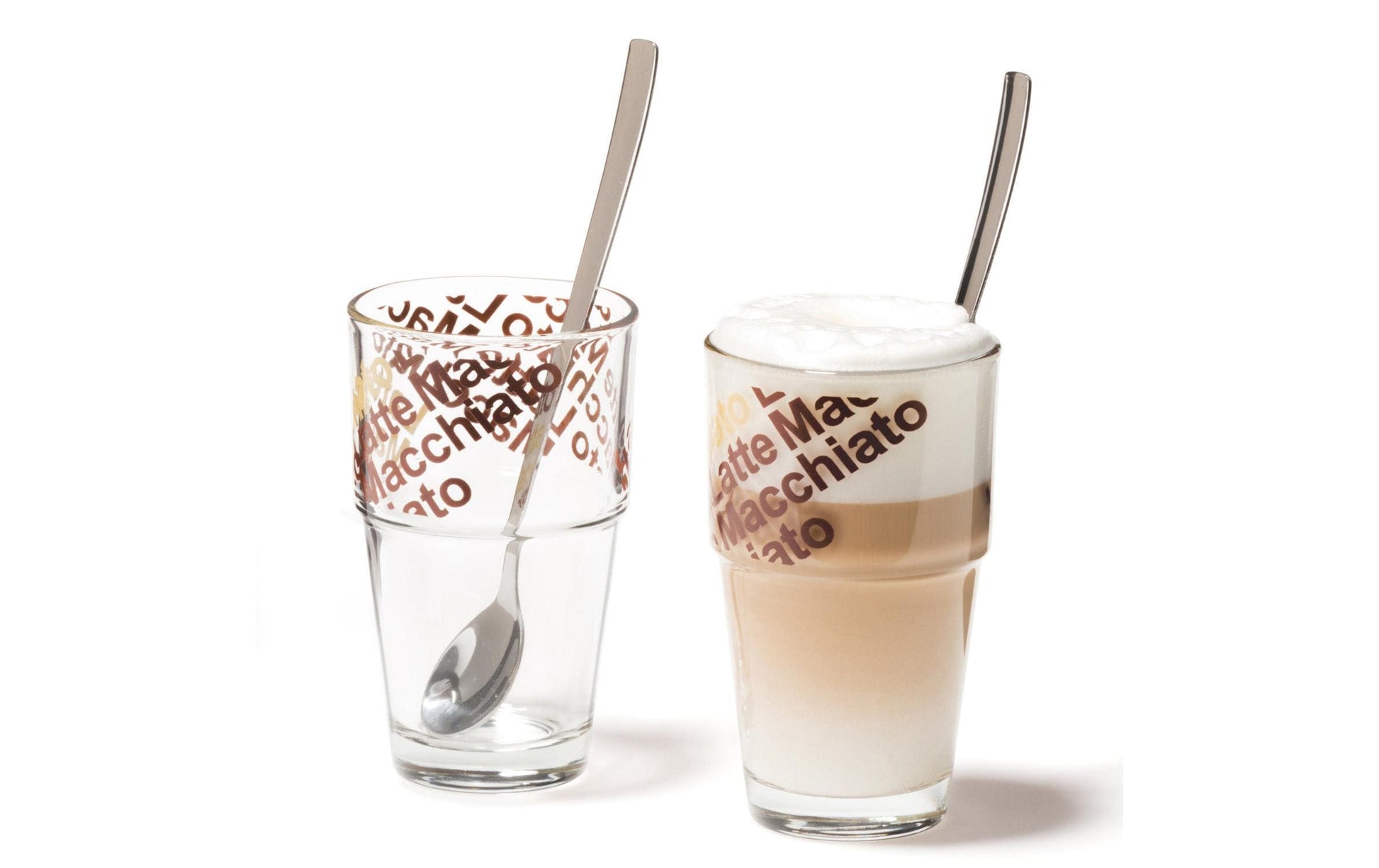 LEONARDO Latte Macchiato Becher – 2er Set, 410 ml, Ø 8,4 cm, Glas, Transparent, spülmaschinenfest