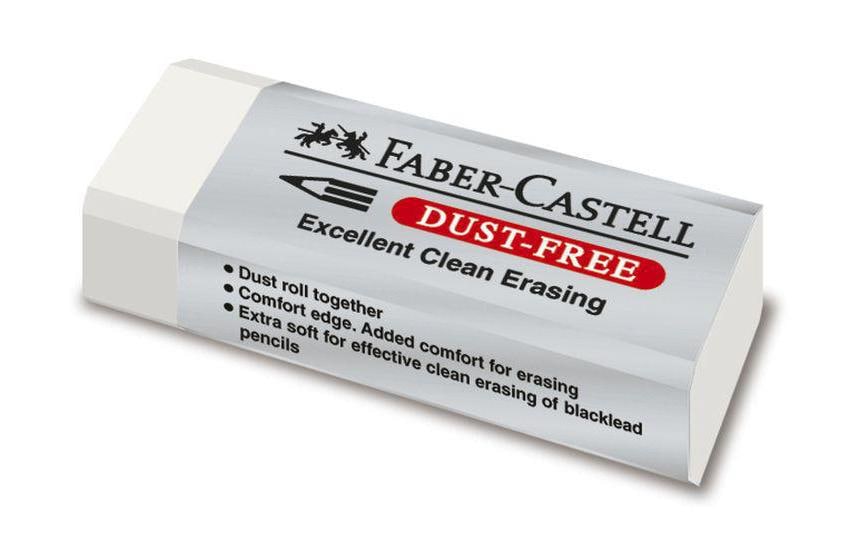 Faber-Castell Radierer – für Bleistifte und Farbstifte – 65 × 10 × 25 mm – Kunststoff – transparent