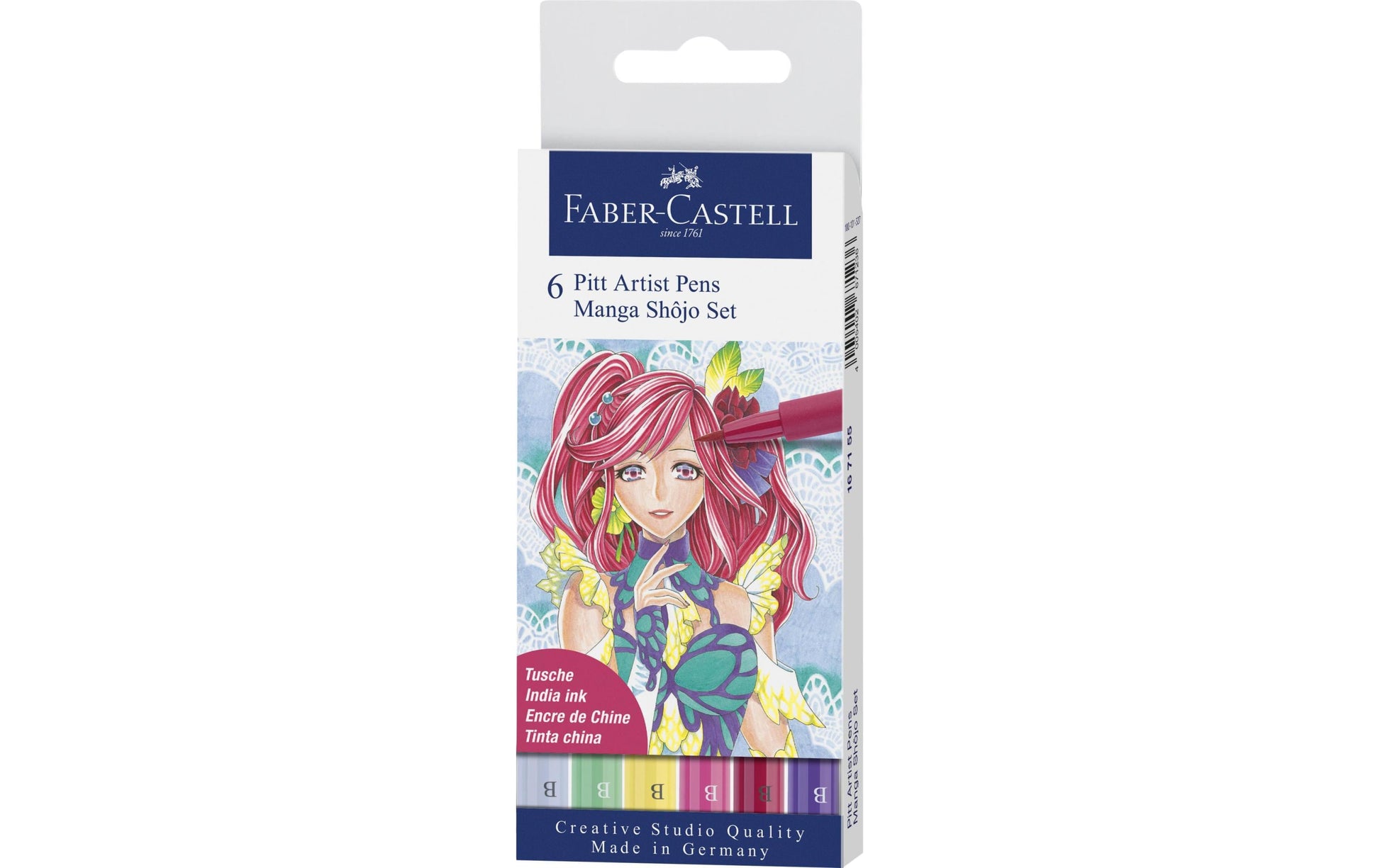 Faber-Castell Tuschestift, wasserfest, 6 Stk.