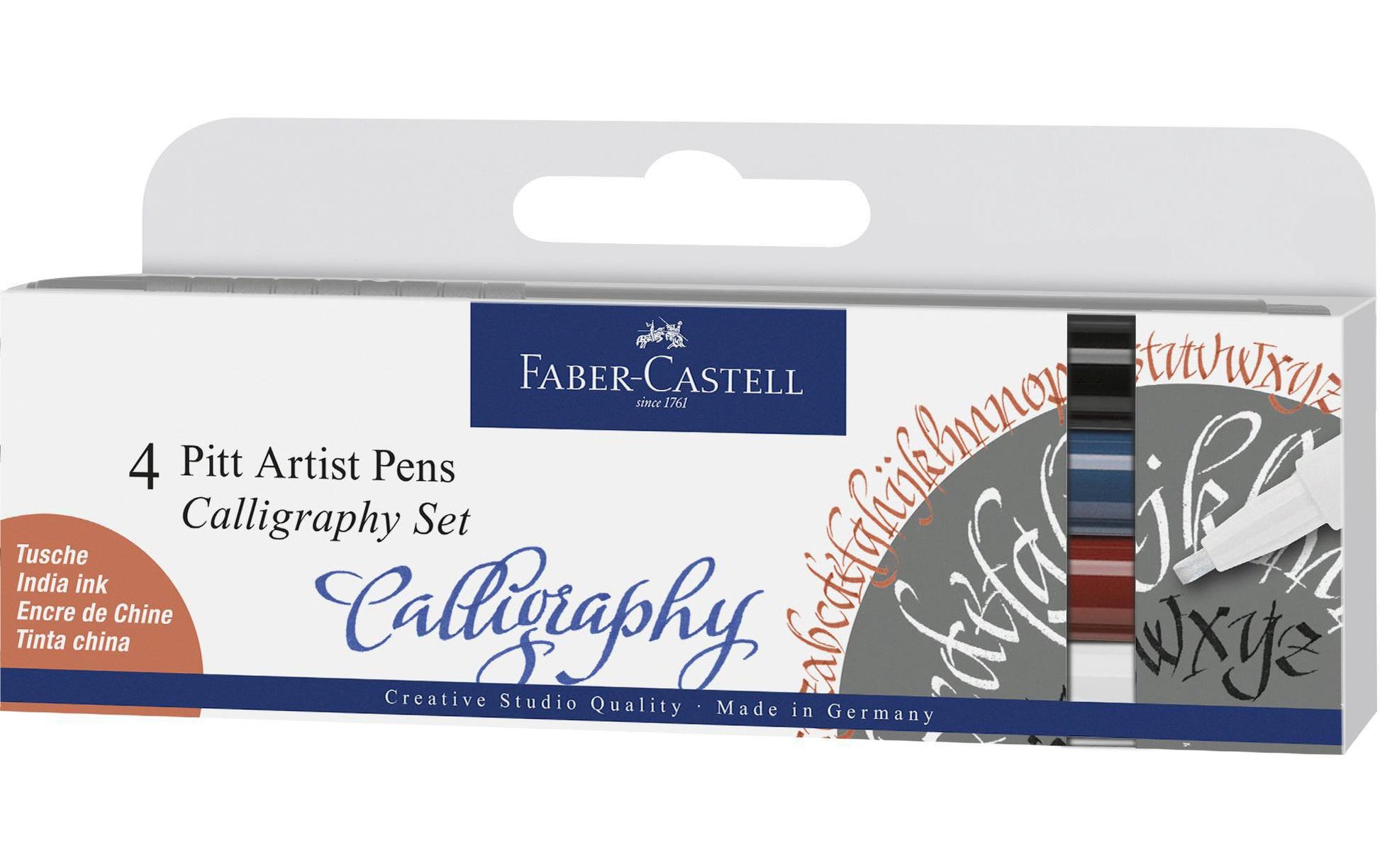 Faber-Castell Tuschestifte, wasserfest, 4 Stk.