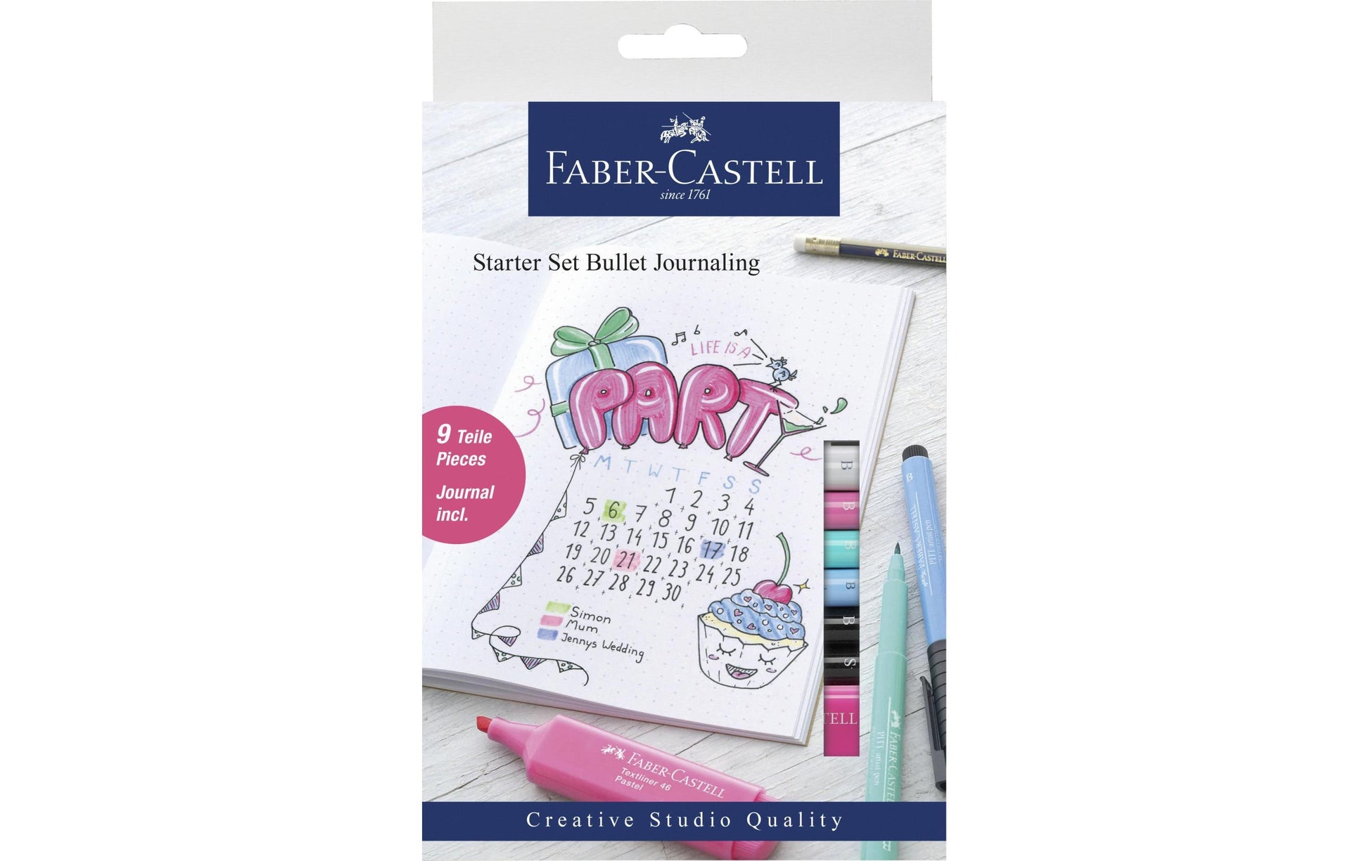 Faber-Castell Wasserfeste Tuschestifte, 9 Farben