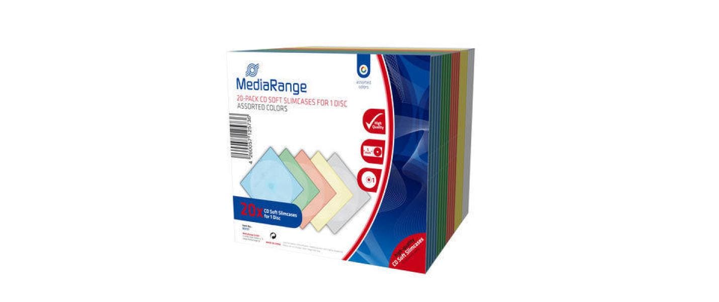 MediaRange Ersatzhüllen – 1 Disk, Kunststoff, 129 × 100 × 125 mm, 20er Pack