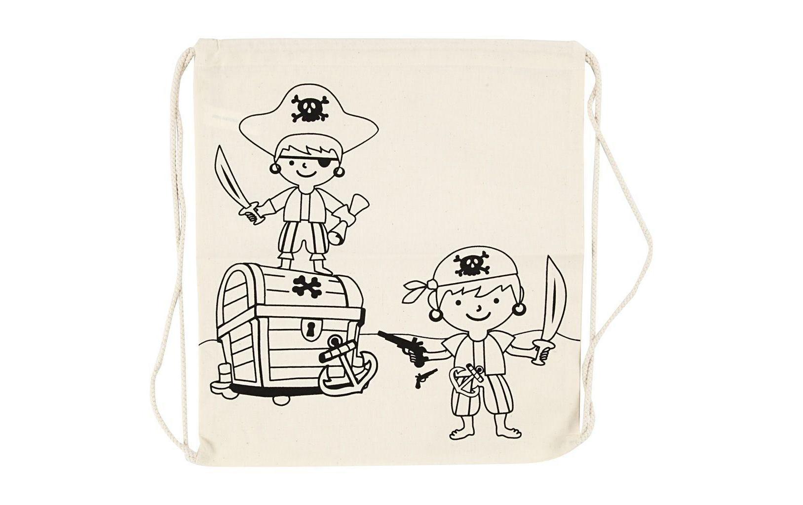 Creativ Company Sportbeutel Piraten – Baumwolle, beige, 37 × 41 cm