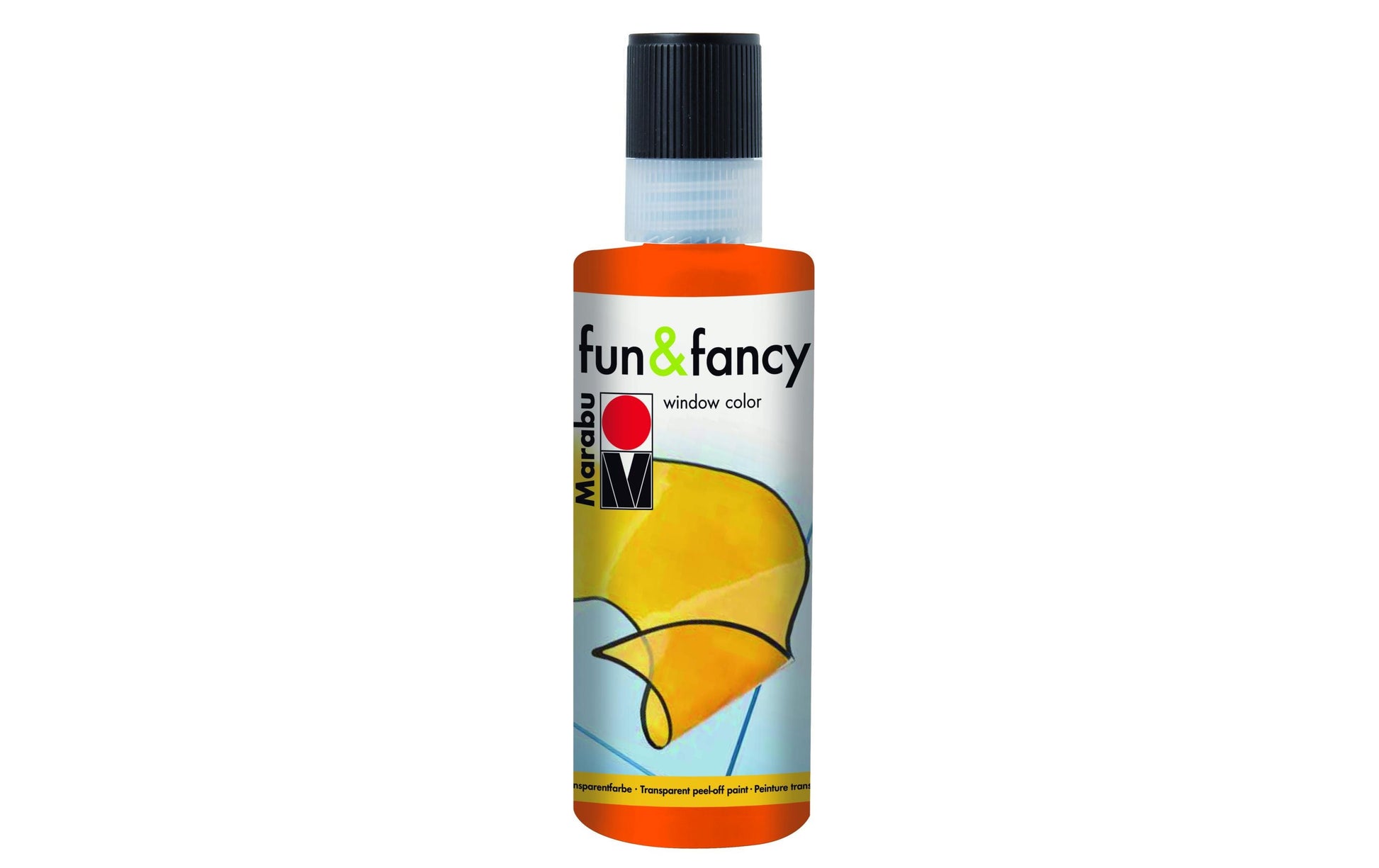 Marabu Fun & Fancy – Fenstermalfarbe – Orange, 80 ml, für Glas & Porzellan
