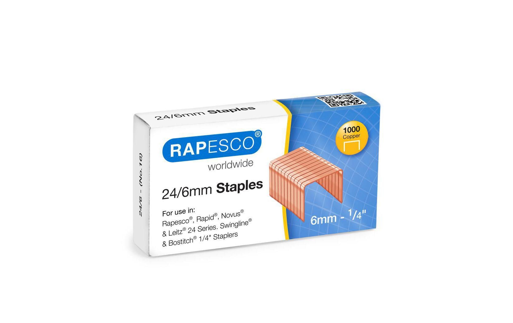Rapesco Heftklammern – 24/6, 1'000 Stück