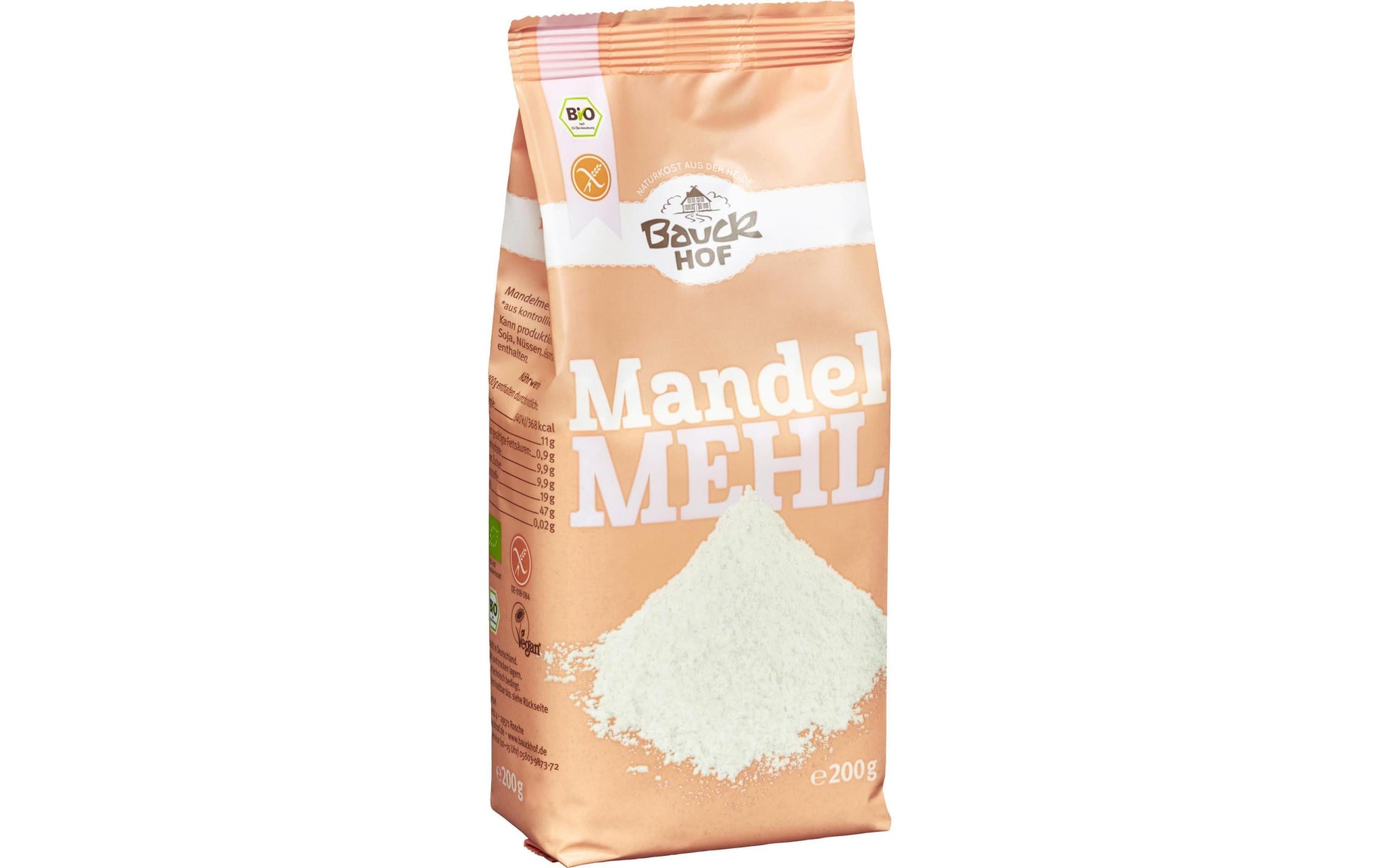 Bauck Mühle Mandelmehl, teilentölt, Bio, vegan – 200 g