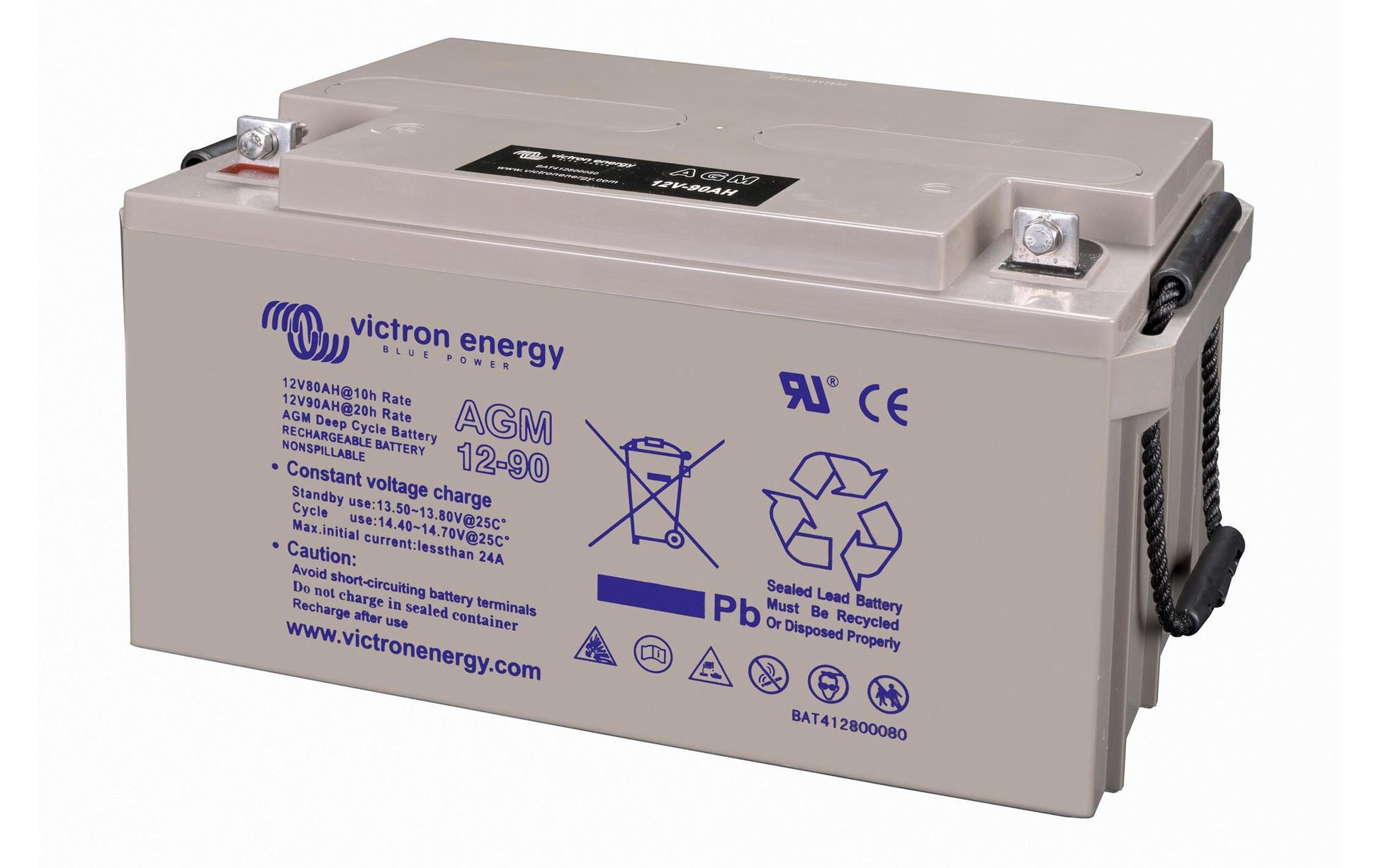 Victron Energy AGM Deep-Cycle-Batterie, Blei (VRLA), 12 V, 90 Ah