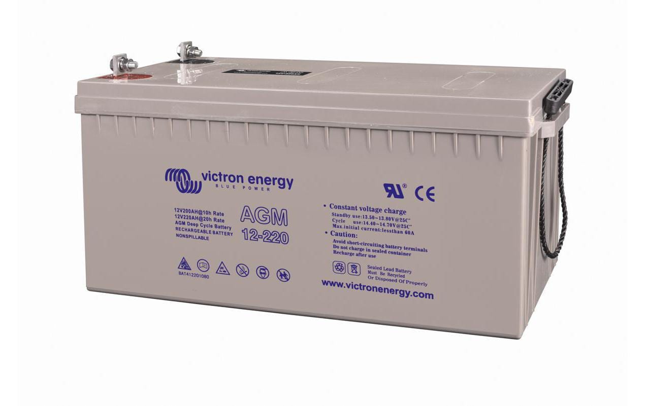 Victron Energy BAT412201084 AGM Deep Cycle Batterie, Blei (VRLA), 12 V, 220 Ah