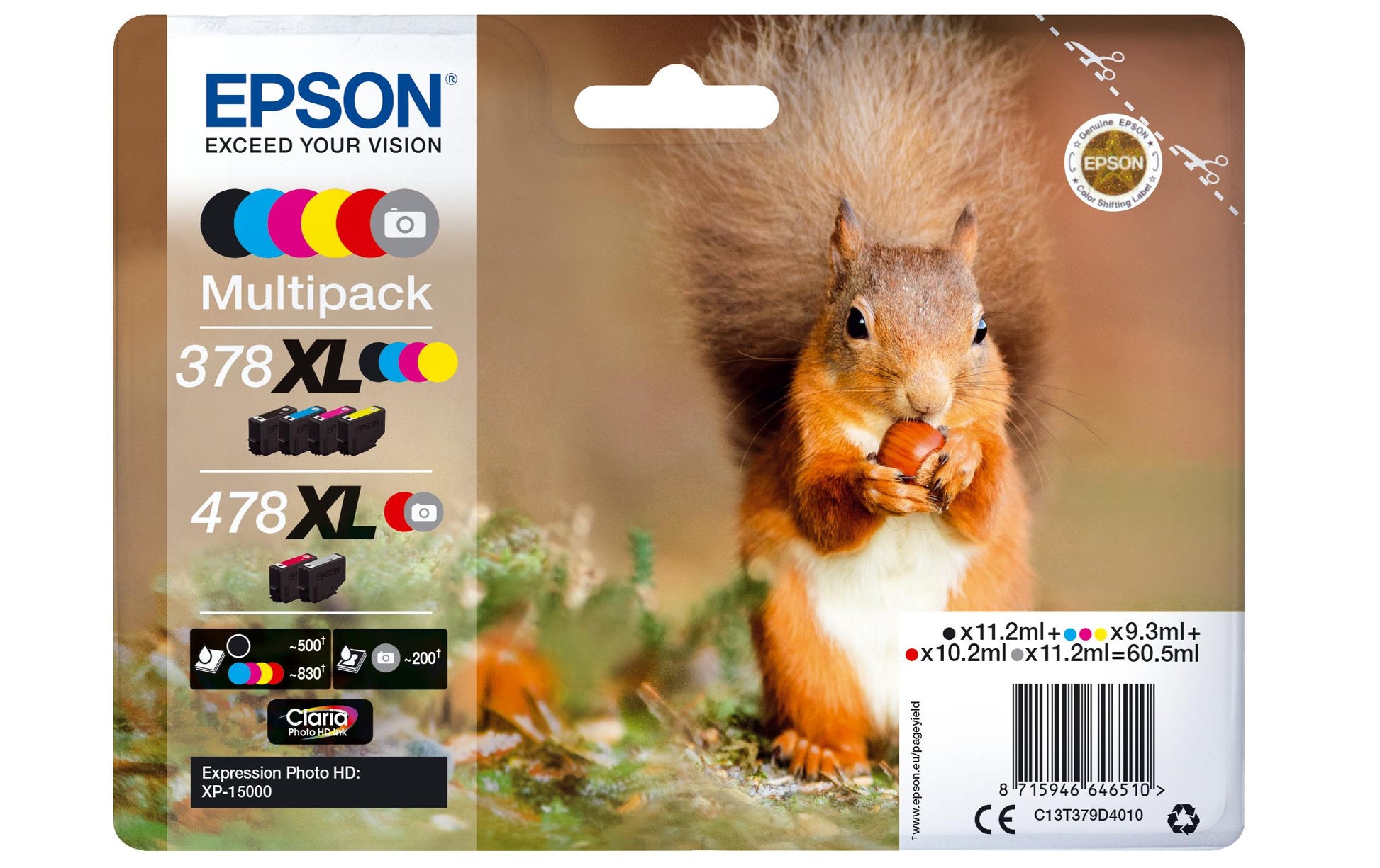 Epson Tintenpatronen-Multipack, 6 Farben (sortiert), 6er-Pack – für Inkjetdrucker und Multifunktionsgeräte
