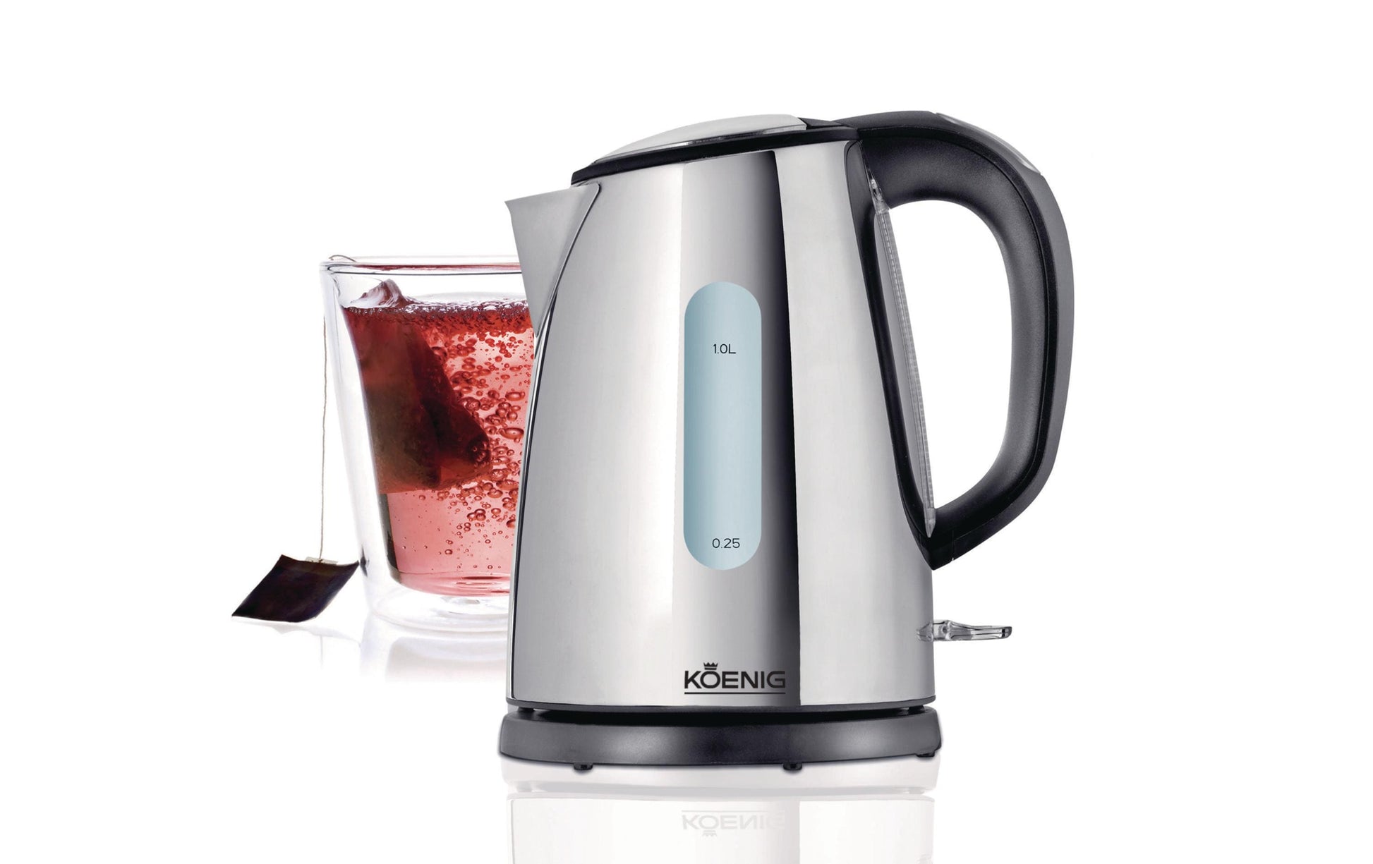 KOENIG Chrome Line – Wasserkocher 1 l, 1800 W, Edelstahl, Chrom
