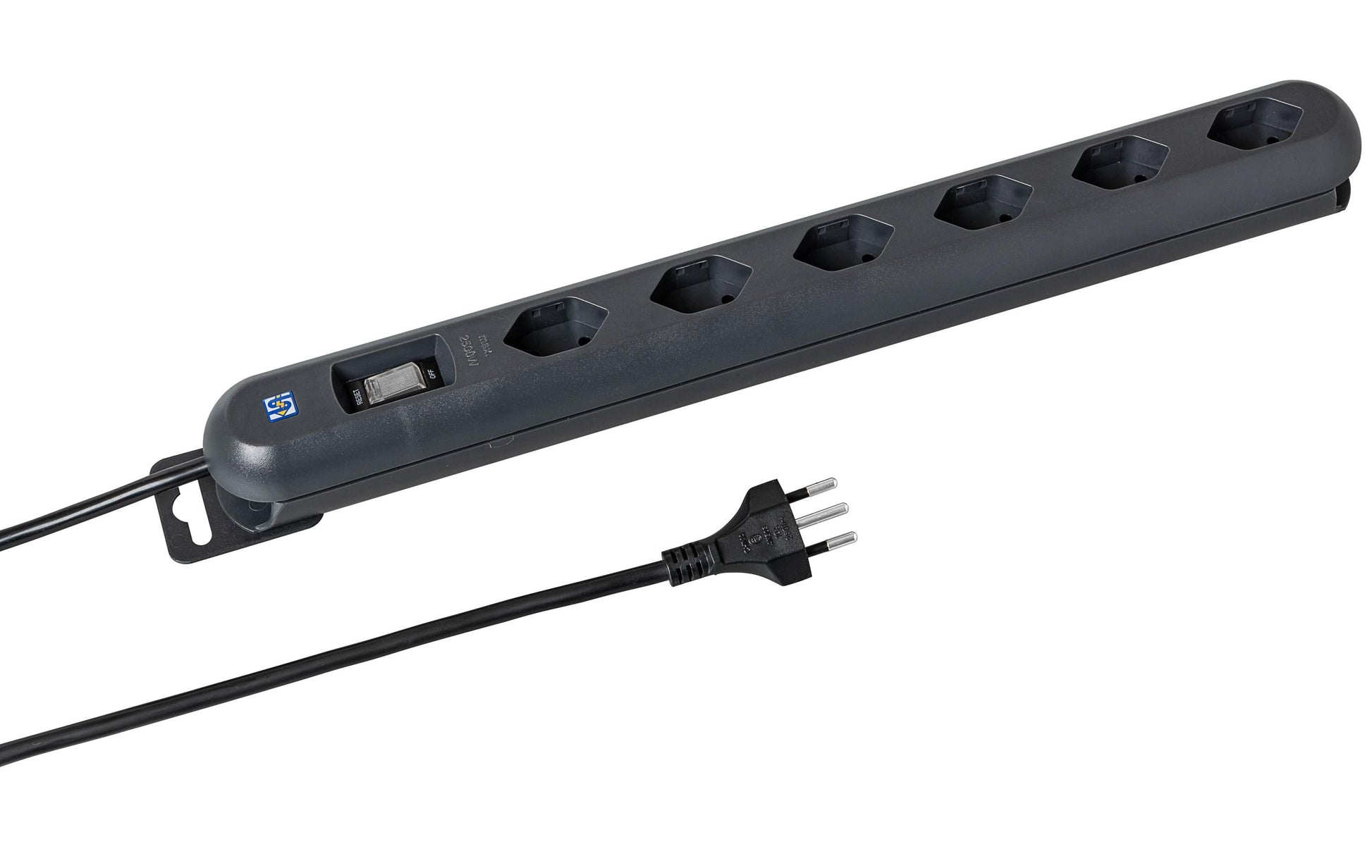 Steffen STEBA LINEA PLUS – Steckdosenleiste, 6× T13, mit Schalter, 3 m, Stecker T13, IP20