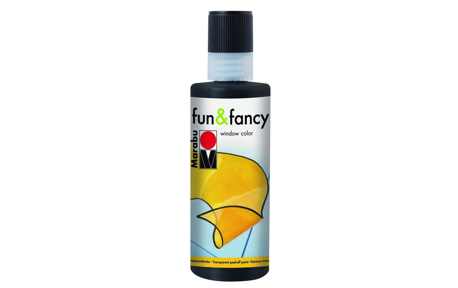 Marabu Fun & Fancy – Fenstermalfarbe – Schwarz, 80 ml, für Glas & Porzellan