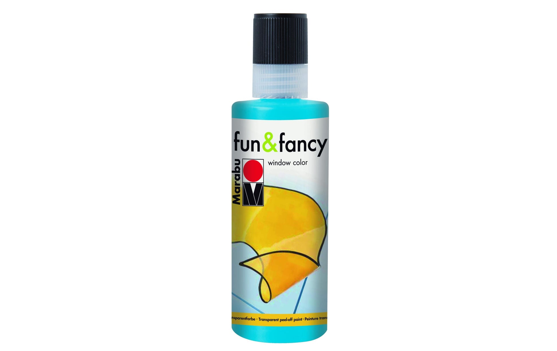 Marabu Fun & Fancy – Fenstermalfarbe – Azurblau, 80 ml, für Glas & Porzellan