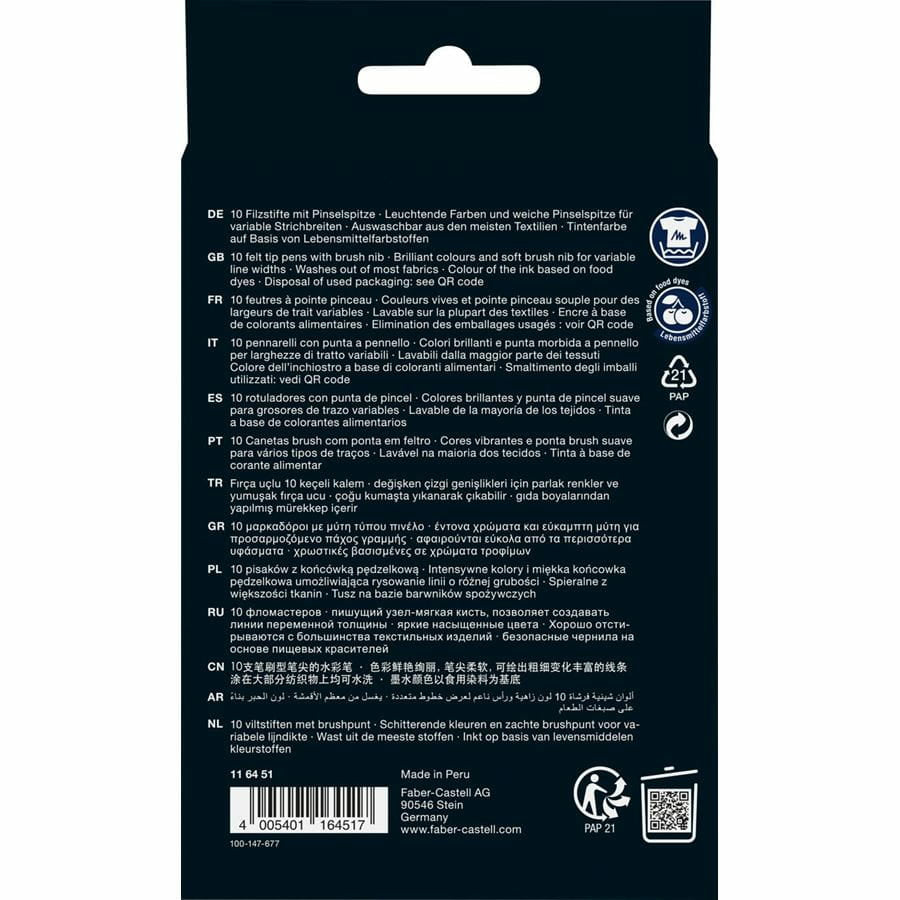Faber-Castell Auswaschbare Filzstifte, 10 Farben