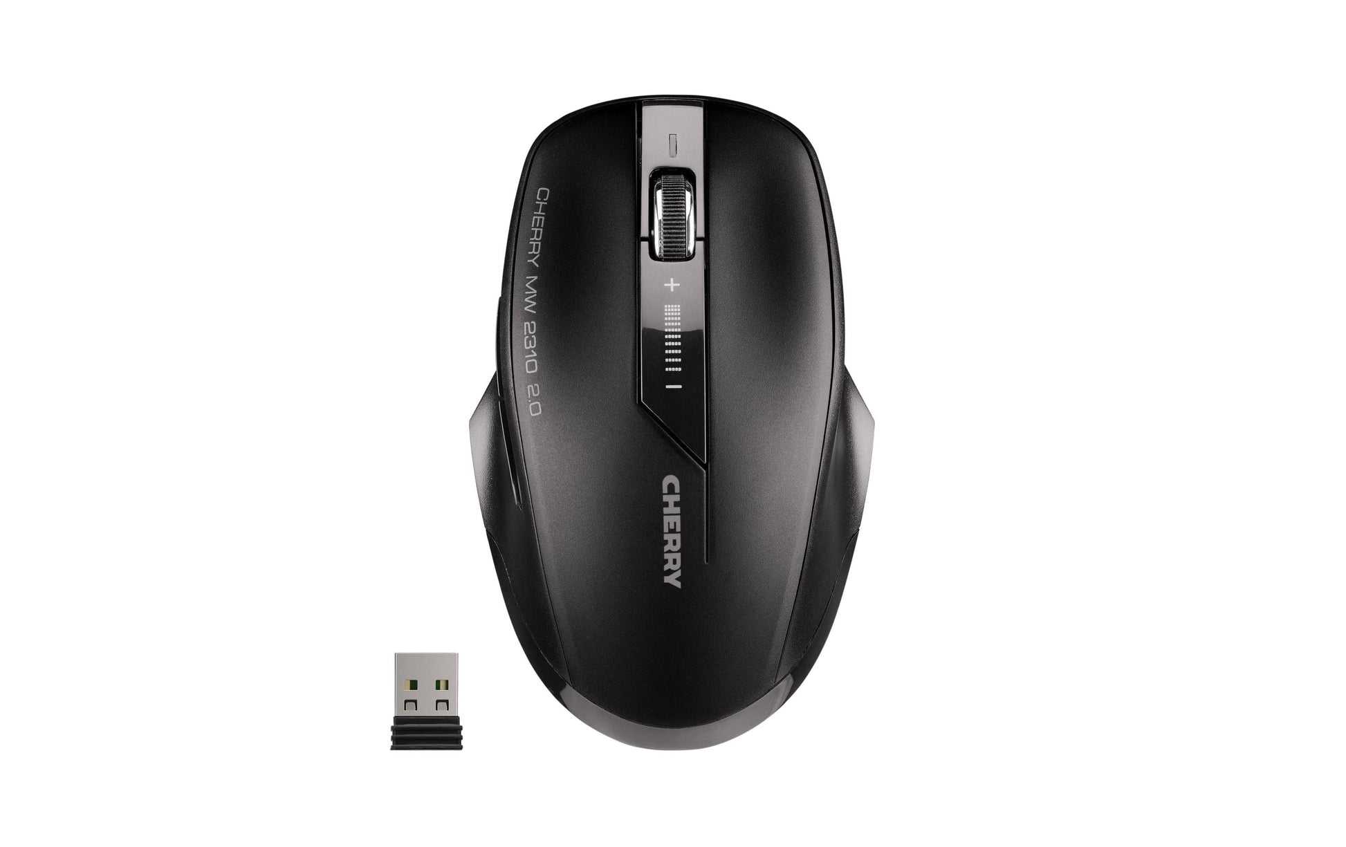 CHERRY MW 2310 2.0 Maus – kabellos, 2,4 GHz (USB-A), 2'400 dpi, 6 Tasten, beidhändig, schwarz