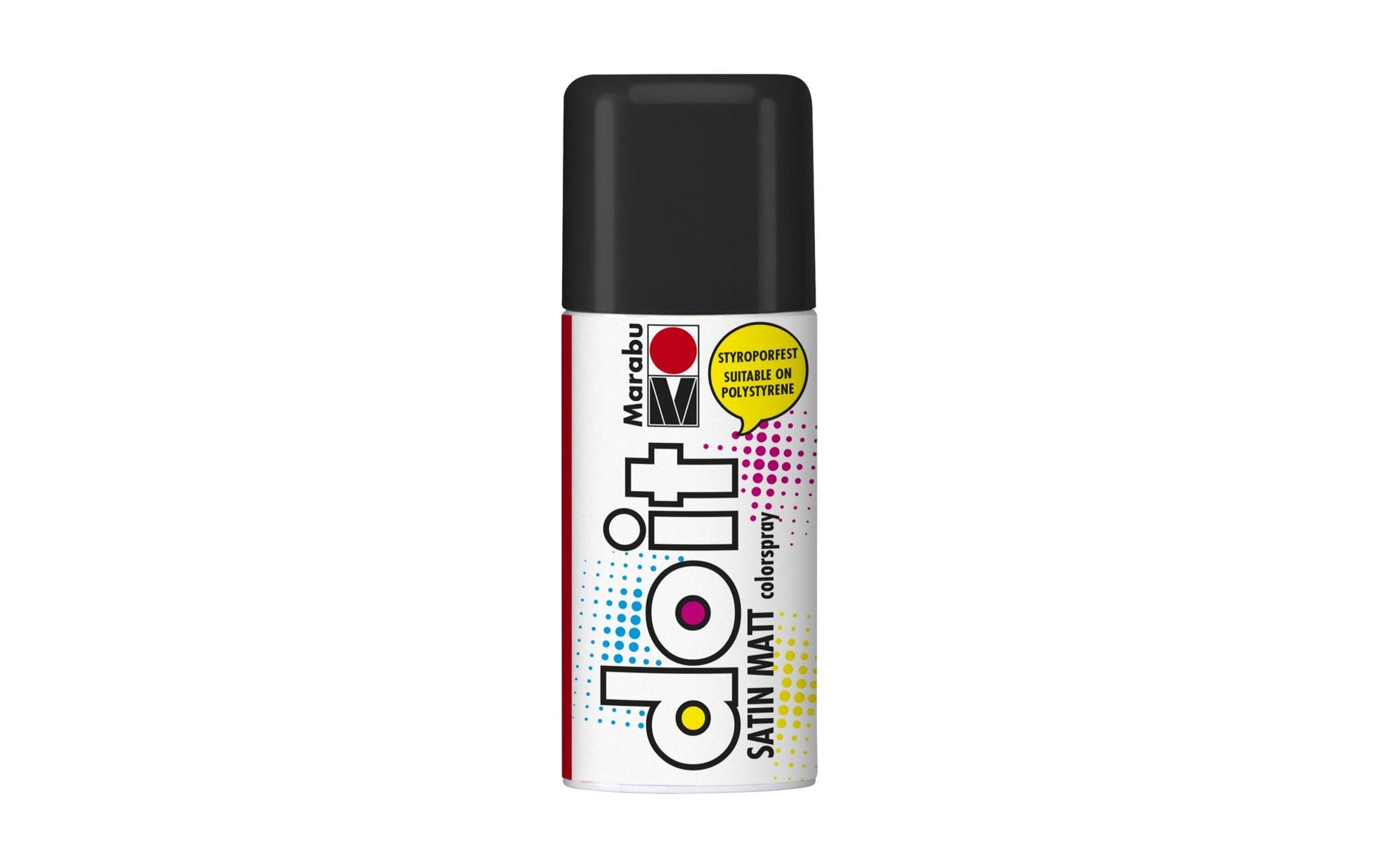 Marabu Farbspray – Schwarz, seidenmatt – 150 ml – für Holz, Metall, Kunststoff