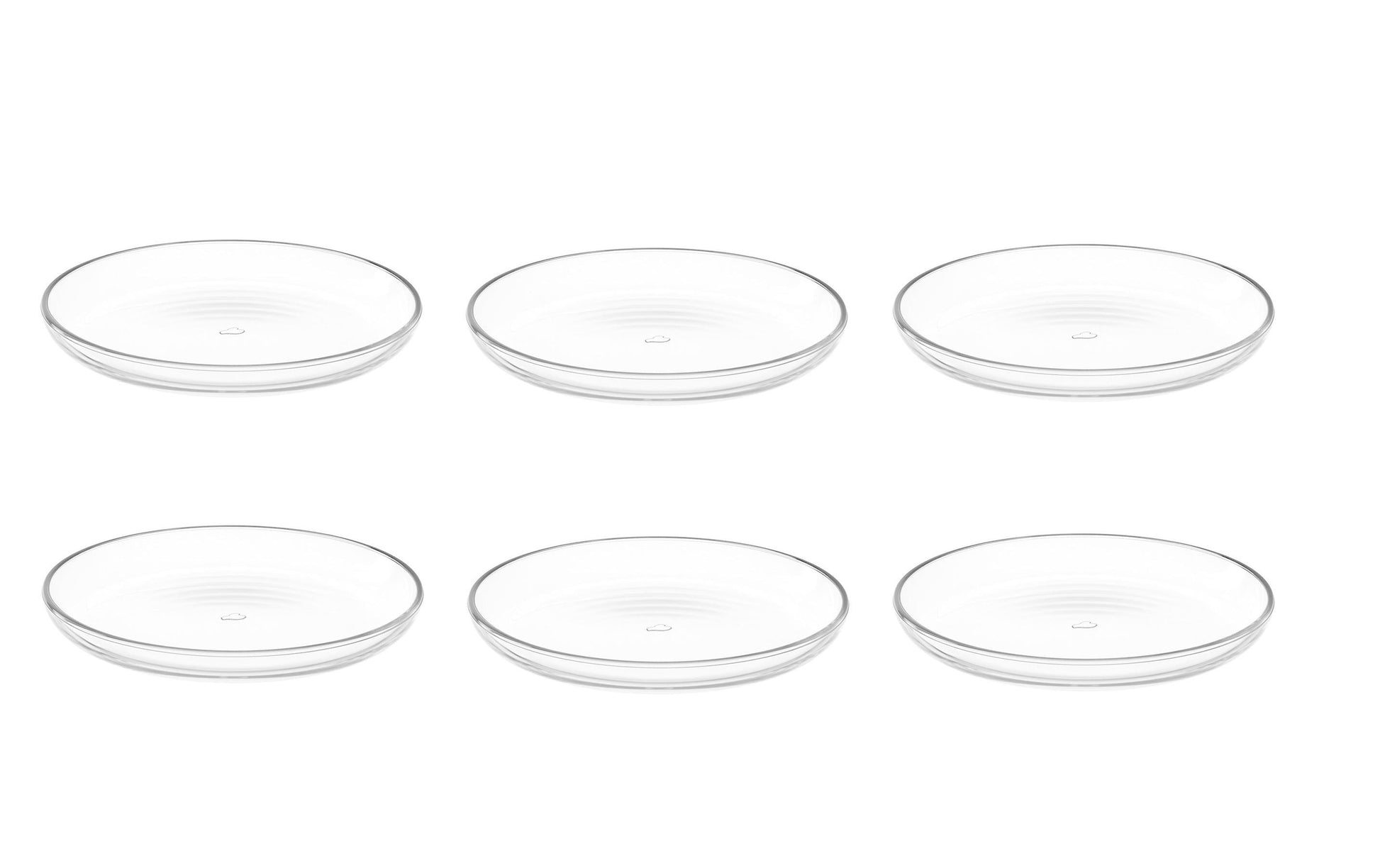 LEONARDO Cucina Teller – 6er Set, Ø 18 cm, Kalk-Natron-Glas, Transparent, spülmaschinenfest