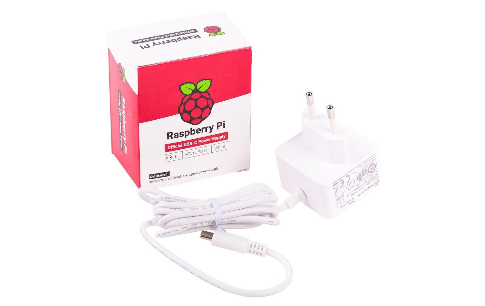 Raspberry Pi KSA-15E-051300HE Netzteil 15 W – USB-C, 1,5 m Kabel – für Raspberry Pi 4 – Weiss