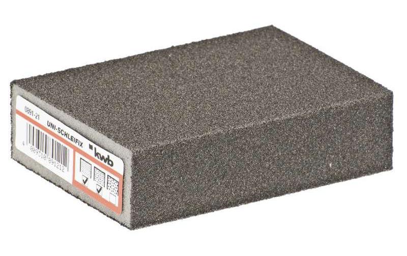 kwb Unischleifblock Fein/Mittel Schleifschwamm 70 × 100 × 26 mm Aluminiumoxid, Schaum – für Metall, Holz