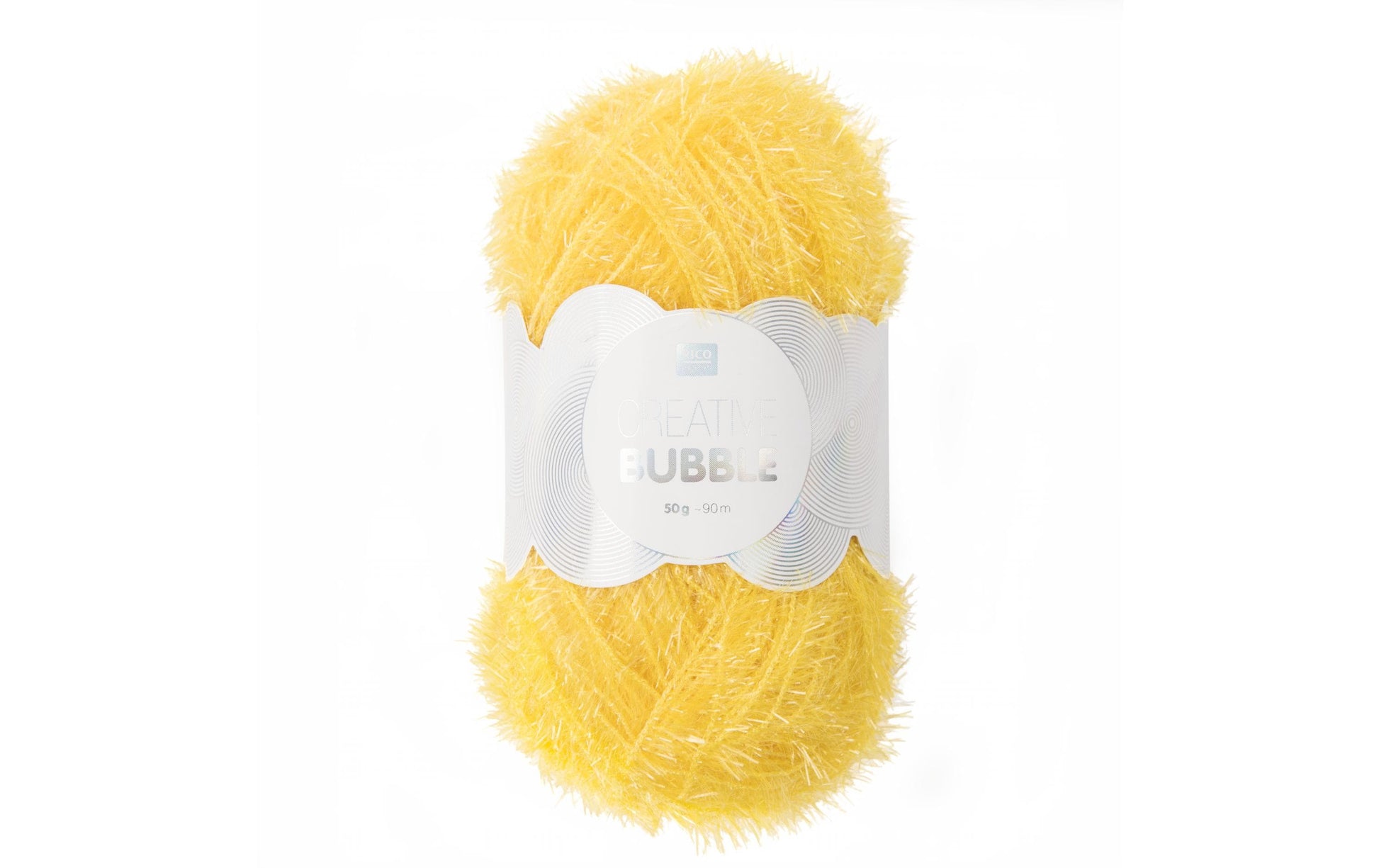 Rico Design Creative Bubble Garn Gelb – 50 g, 90 m, Polyester, Nadel 4 mm