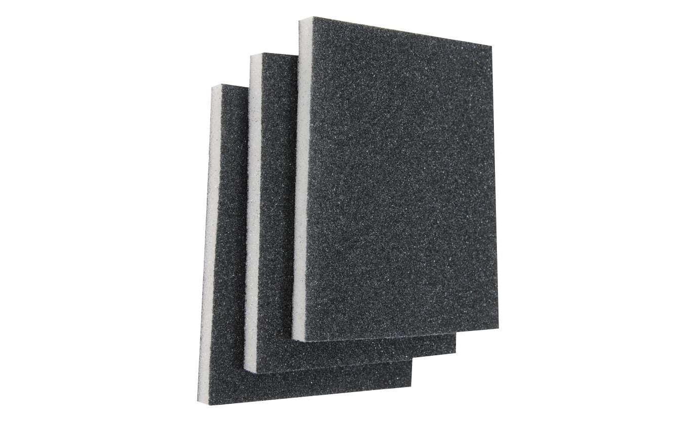 kwb Schleifschwamm 100 × 125 × 10 mm Siliciumcarbid (Schaum) – für Metall, Holz – 3 Stk