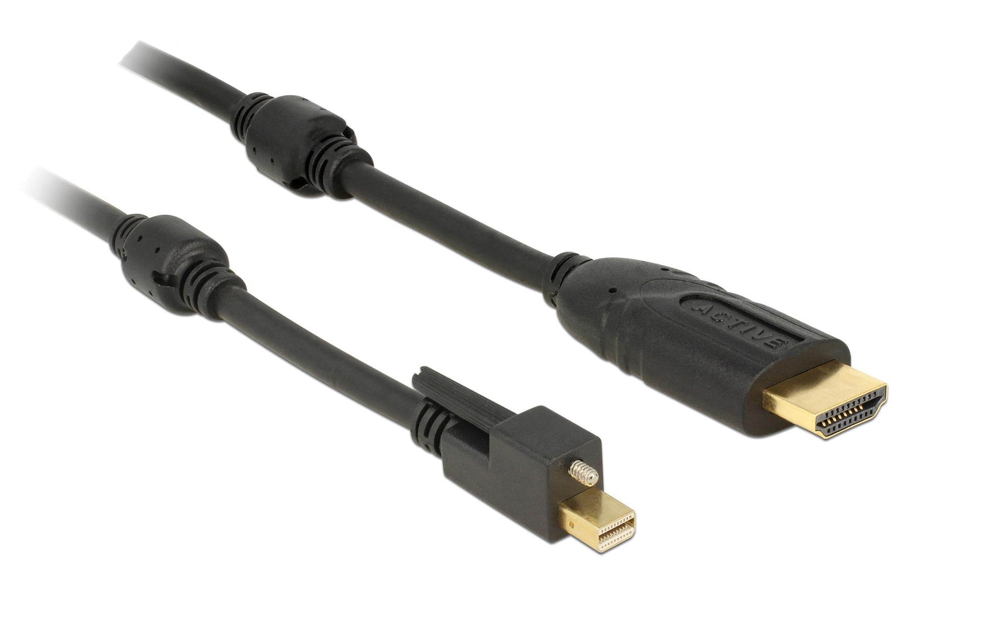 DeLOCK Mini-DisplayPort-auf-HDMI-Kabel DP 1.2 4K 60 Hz – 5 m – aktiv, verriegelbar