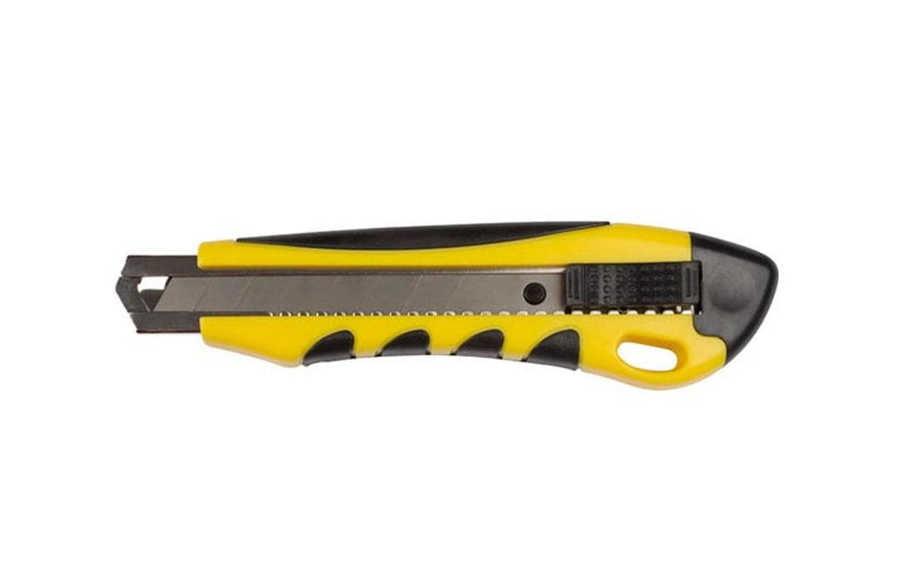 Toolland MES88A – Abbrechmesser 18 mm, Kunststoff, einziehbar, mit Arretierung, Gelb, 1 Stk.