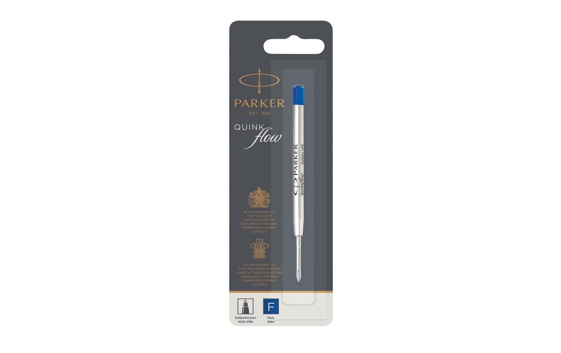 Parker Kugelschreiber-Mine Quinkflow – Blau, 0,8 mm, dokumentenecht, geruchsarm, 1 Stk.