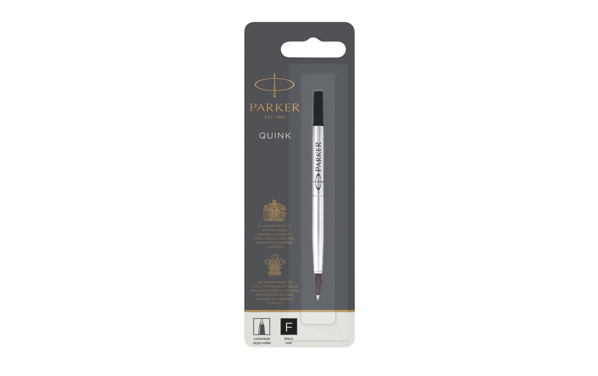Parker Rollerpatrone für Parker Rollerball-Schreibgeräte – Schwarz, 0,5 mm, geruchsarm, 1 Stück
