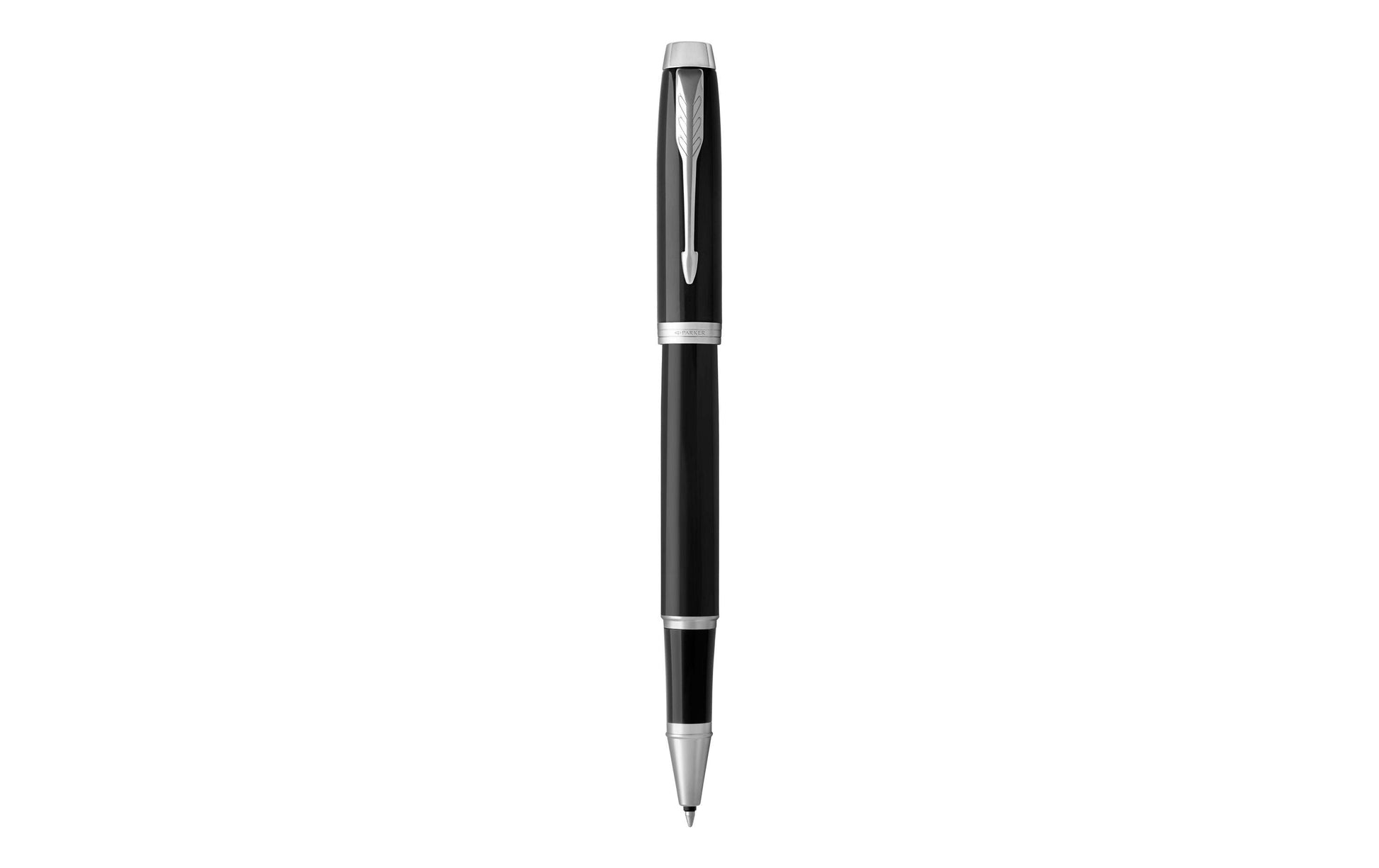 Parker IM Black Lacquer – Tintenroller, mit Kappe, 0,5 mm, Schwarz, 1er Geschenkbox