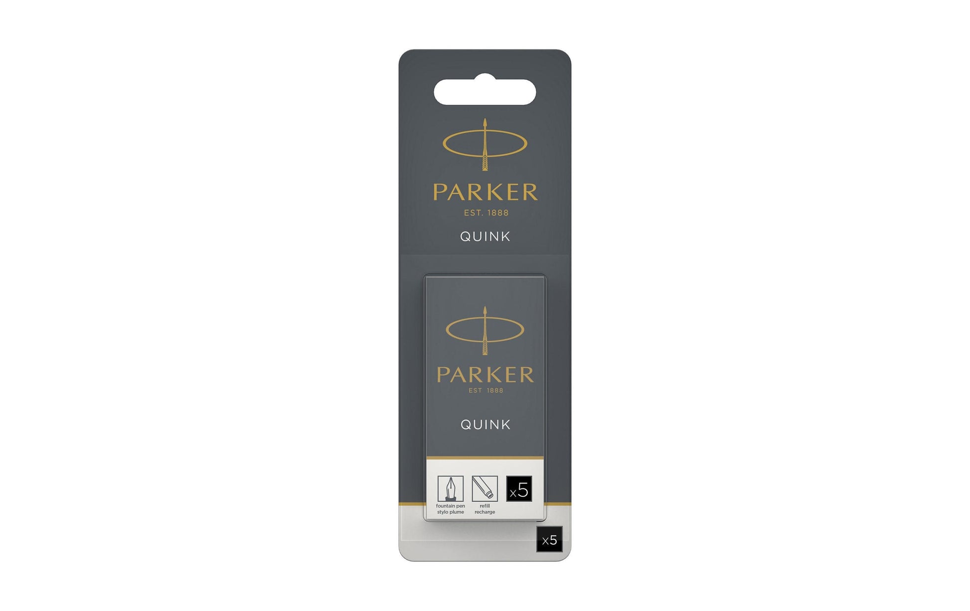 Parker Quink 1950402 Füllhalter-Patrone – Blau, 5er-Pack