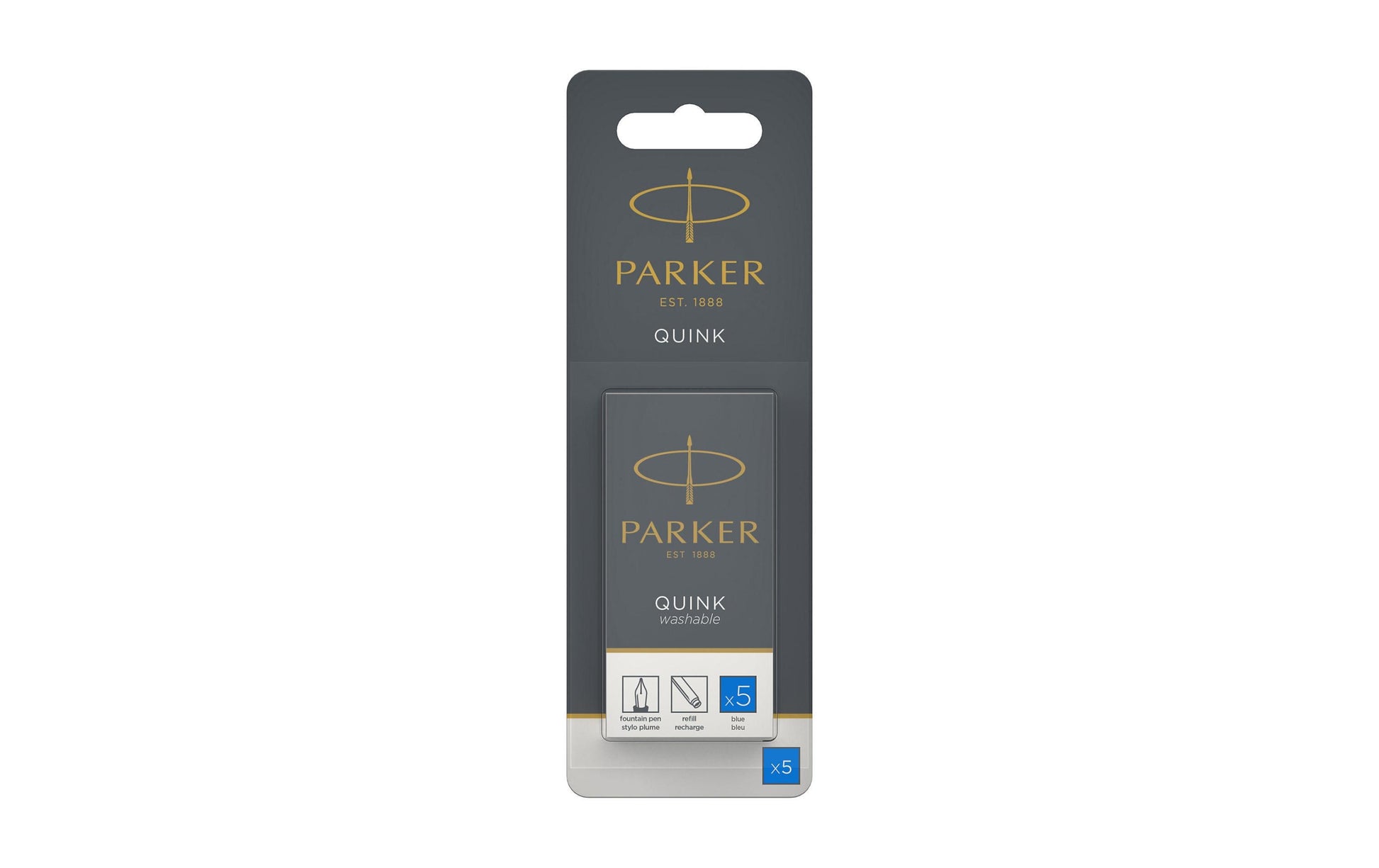 Parker Quink Füllhalter-Patrone – Blau, 5er-Pack