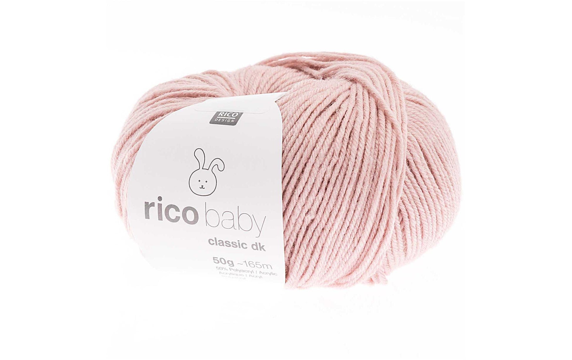Rico Design Baby Classic DK Garn Hellrosa – 50 g, 165 m, Nadel 4 mm, 50% Polyacryl/50% Polyamid, 1 Stk.