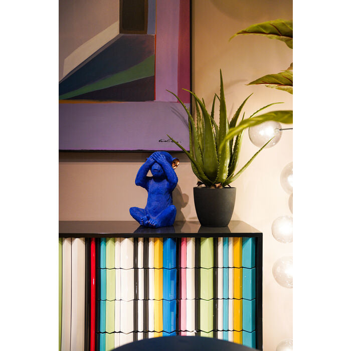 KARE Design Kare Spardose Monkey Mizaru, blau, Kunststoff, 25 × 24 × 35 cm