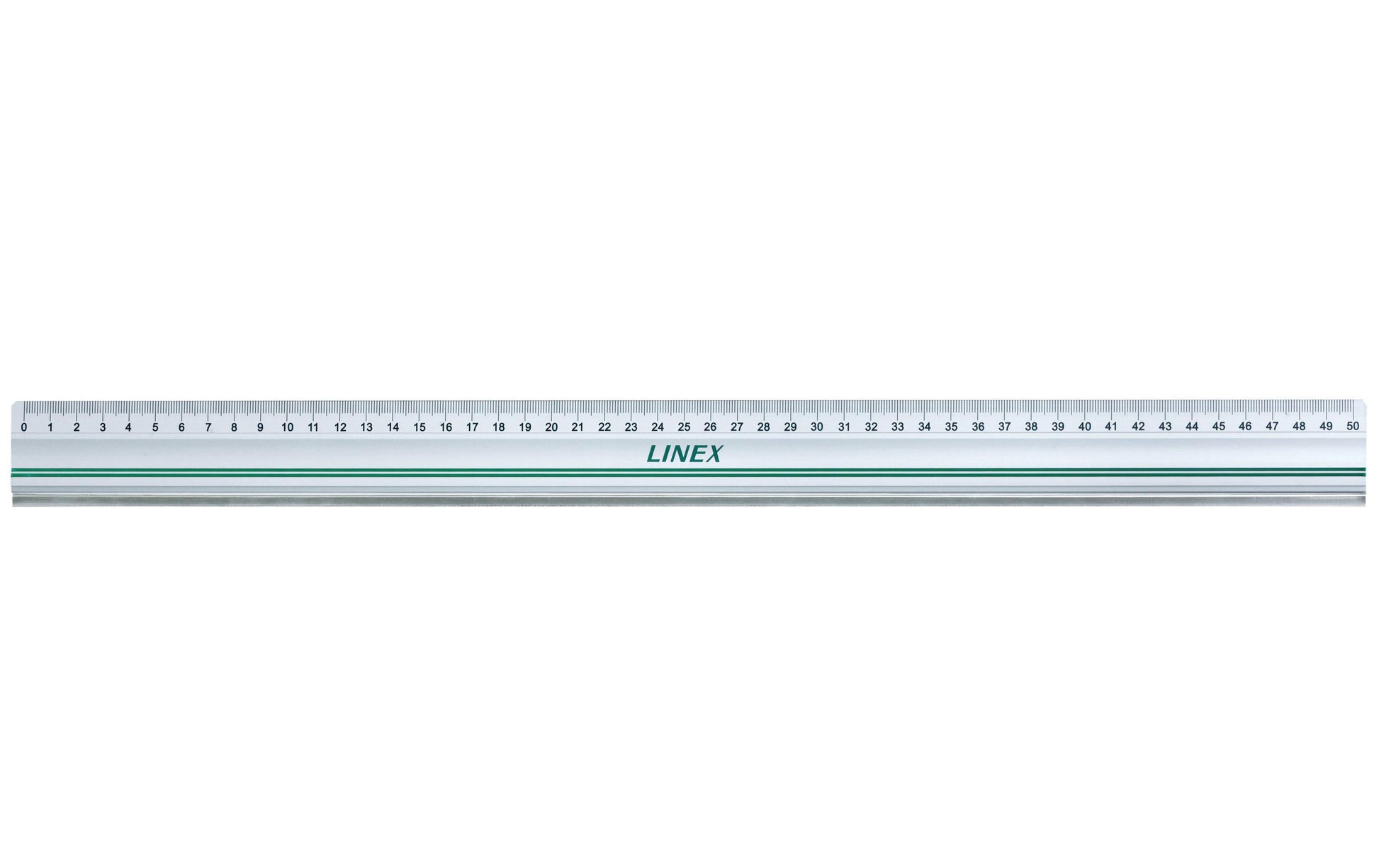 Linex Lineal – Aluminium – 50 cm – rutschfest, Facette – Silber