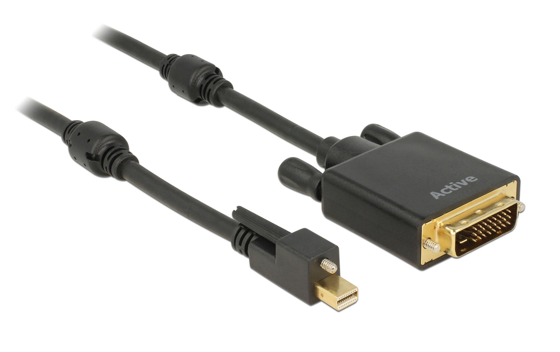 DeLOCK 83726 Kabel Mini DisplayPort zu DVI-D – 4096 × 2160, 2 m, DisplayPort 1.2, aktiv, verschraubbar, schwarz