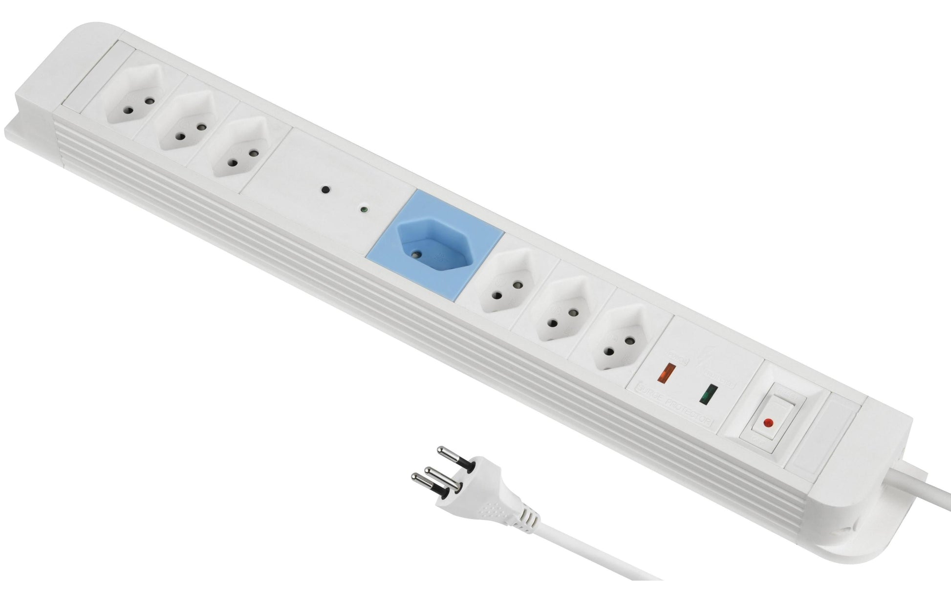M. Schönenberger Plus Steckdosenleiste, 7×T13, mit Schalter, 1,5 m, IP20 – Weiss
