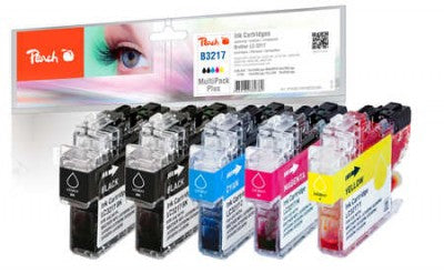Peach Tintenpatronen-Multipack, Schwarz/Cyan/Magenta/Gelb (Kompatibel) – für Brother MFCJ 5330/5335/5730 …