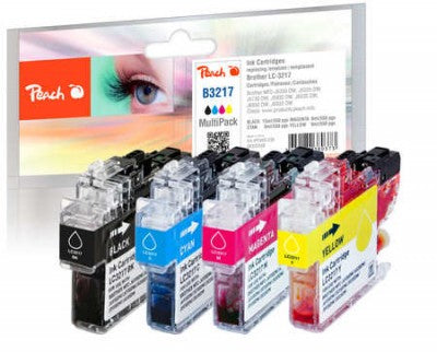 Peach Tintenpatronen-Multipack, CMYK, 4er-Pack, kompatibel – für Brother MFCJ 5330 DW, MFCJ 5335 DW, MFCJ 5730