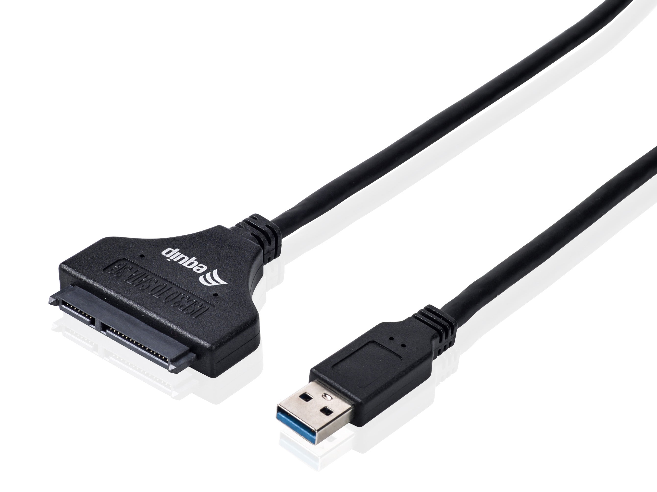 Equip Adapter USB-A zu SATA – USB 3.2 Gen 1 (5 Gbit/s), UASP, 0,5 m, Schwarz