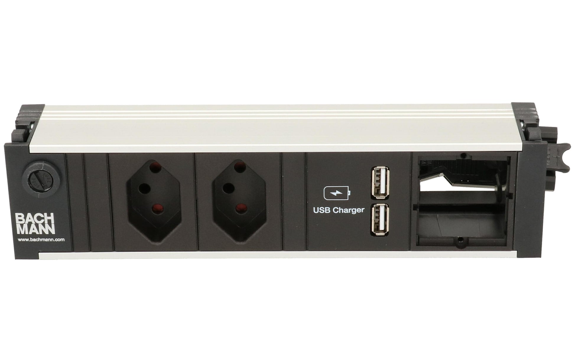 Bachmann CONI Steckdoseneinheit – 2×T13, USB-Ladeanschluss, Einbau