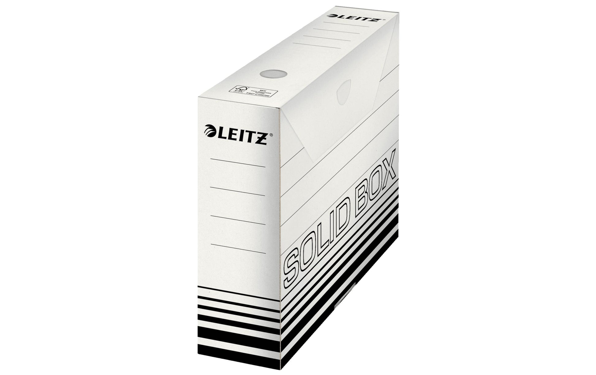Leitz Archivschachtel A4 – 80 × 257 × 330 mm, schwarz, weiss, Karton, 10er Pack