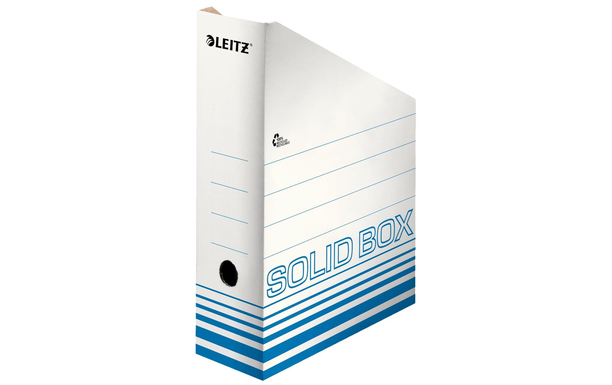 Leitz Solid Archivschachtel – B 100 × H 260 × T 260 mm, blau/weiss, Karton, 10 Stück