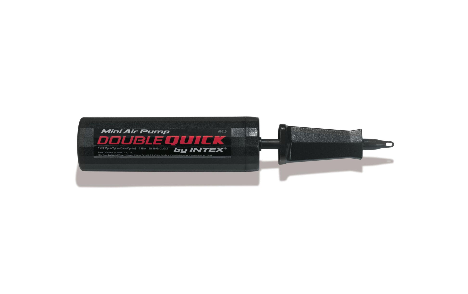 Intex Double Quick Mini Handpumpe – Höhe 290 mm, 1 Ventiladapter – für Schlauchboote – Kunststoff