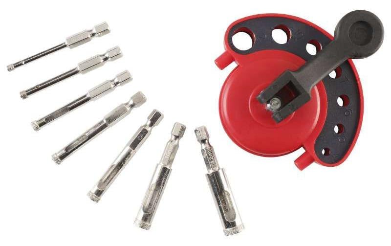 kwb Diamant-Lochsägen-Set 4–12 mm 1/4" Sechskantschaft – für Keramik, Granit, Marmor – 8-teilig – mit Tasche