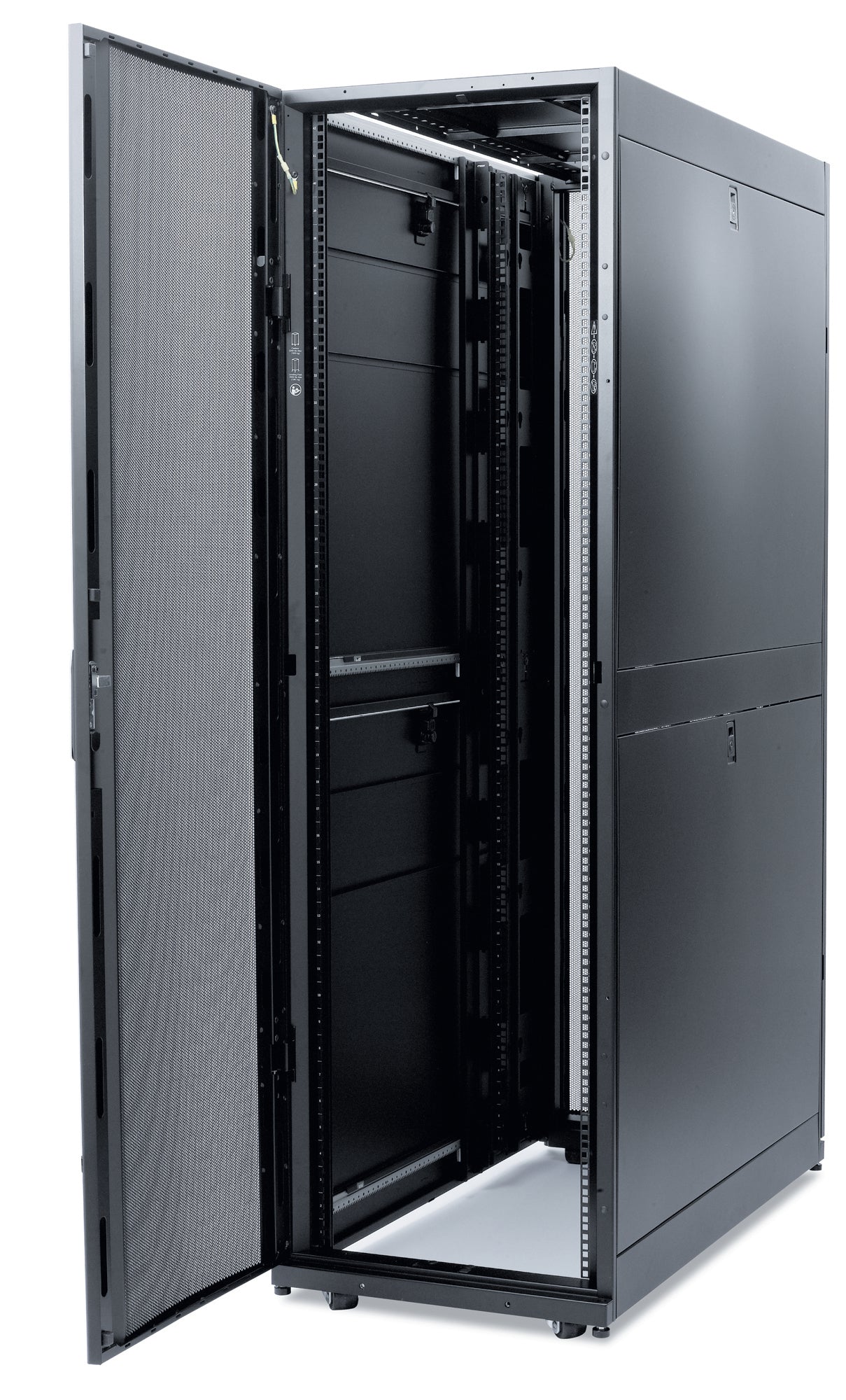 APC 19" Netzwerkschrank 42U, 600 × 1'200 × 2'436 mm, schwarz, Stahl